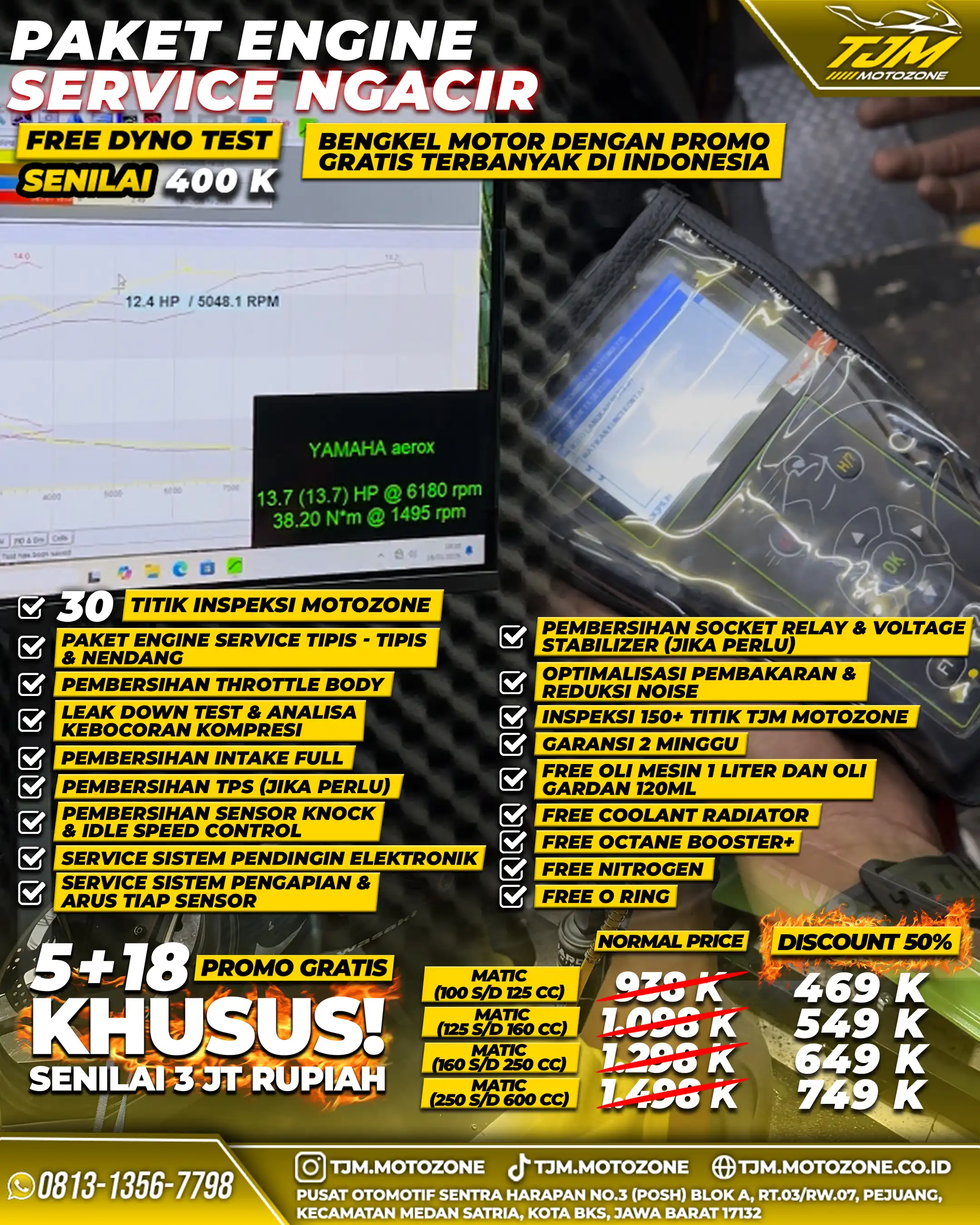 Perawatan injector dan mesin skutik matic Yamaha NMAX