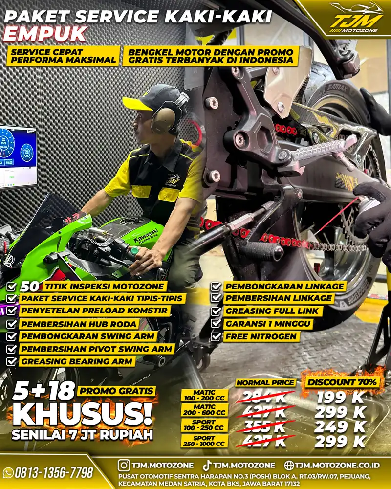 Perawatan kaki-kaki dan suspensi motor yang presisi