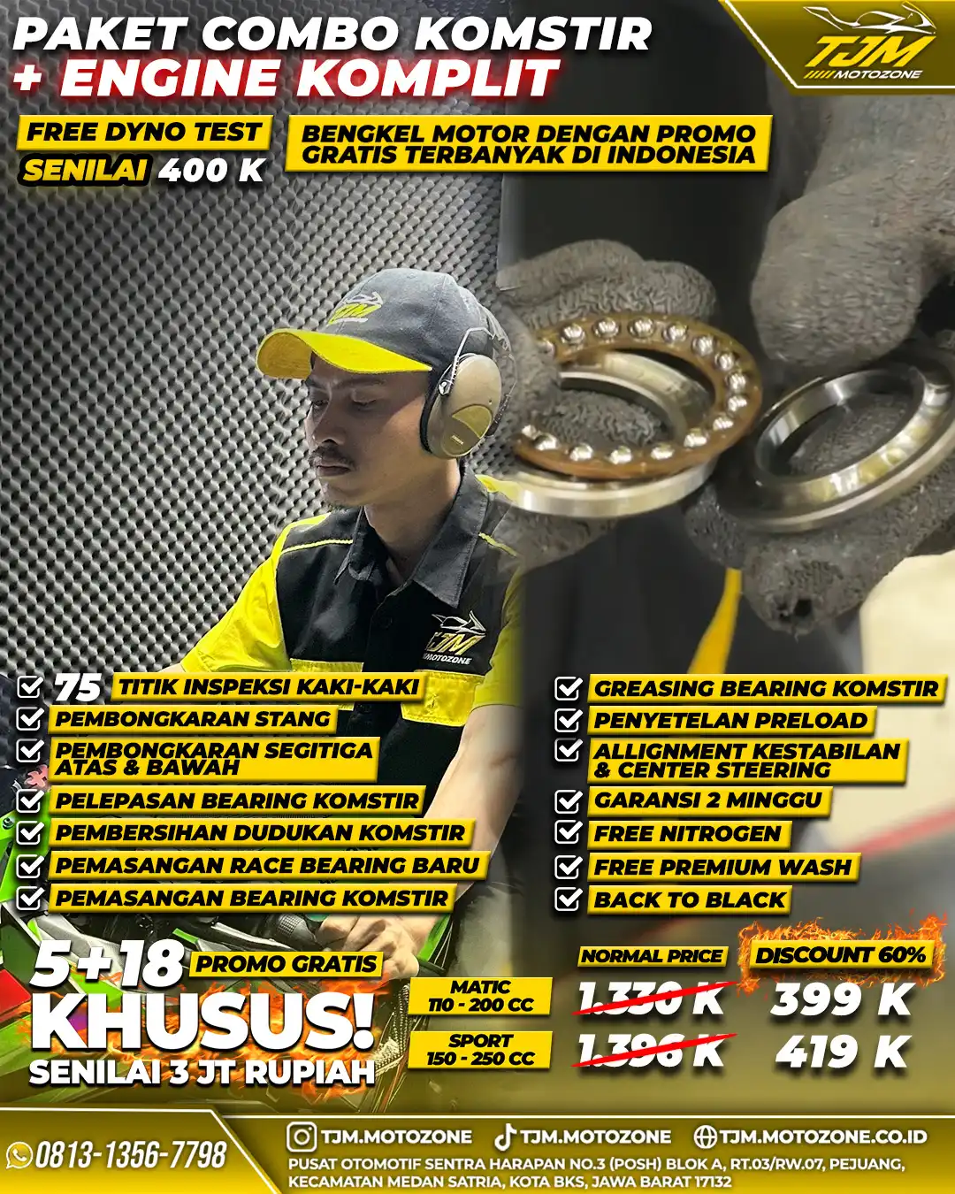 Pengecekan dan perbaikan kaki-kaki motor