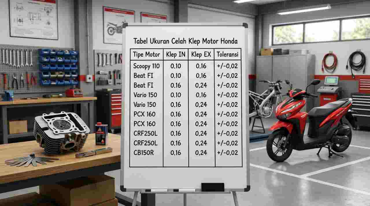 Mau Tahu Ukuran Celah Klep Motor Honda? Cek Tabel Lengkapnya